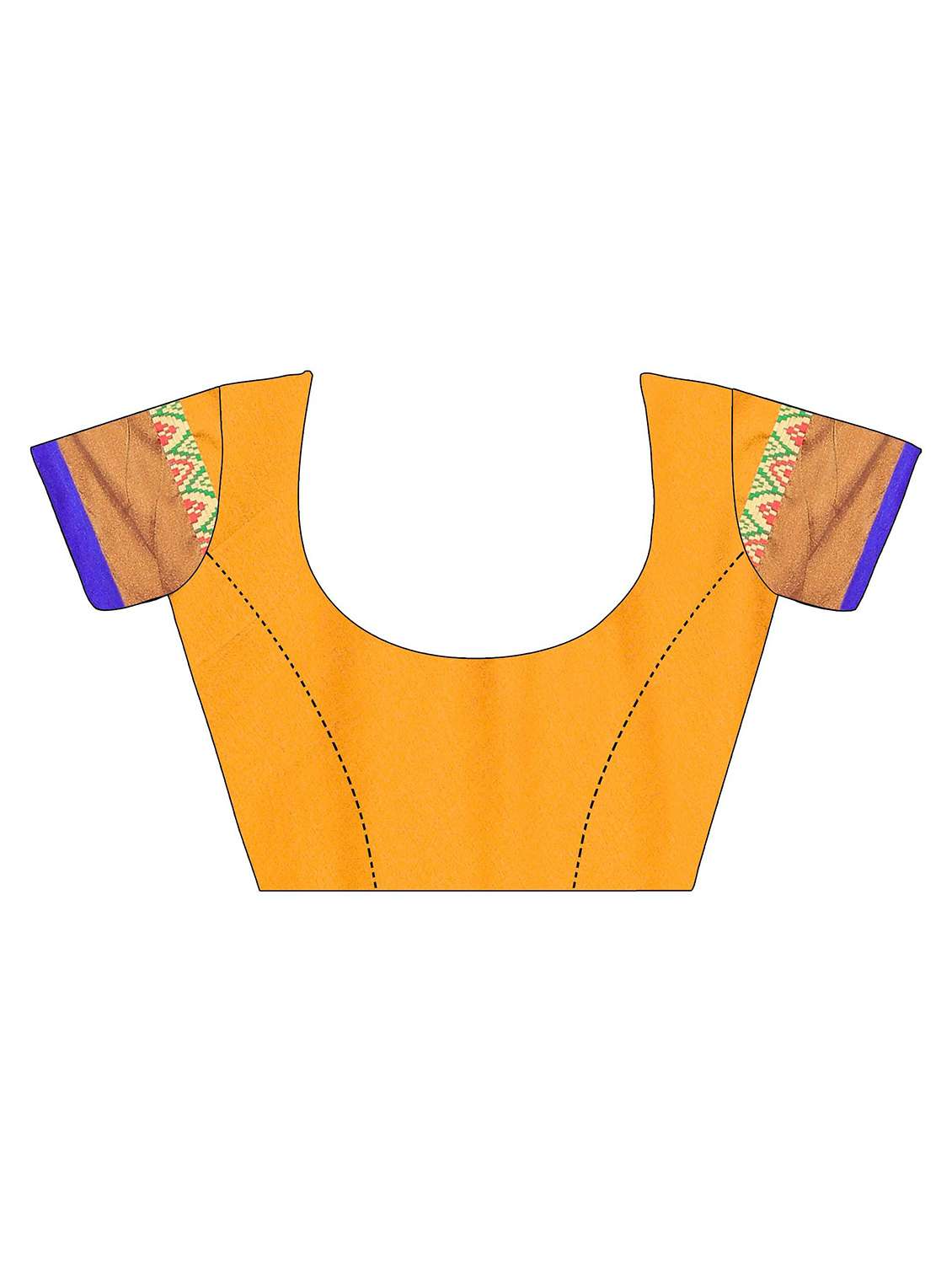 self design yellow saree set with blouse - 19175974 -  Standard Image - 3