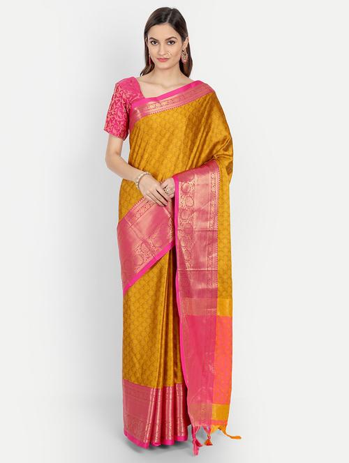 self design woven saree with blouse - 19175996 - Standard Image - 0