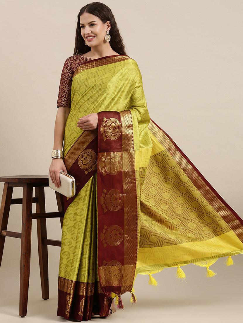 green bollywood saree with blouse - 19176247 -  Zoom Image - 0