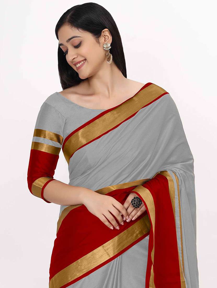 self design woven saree with blouse - 19176423 -  Standard Image - 3