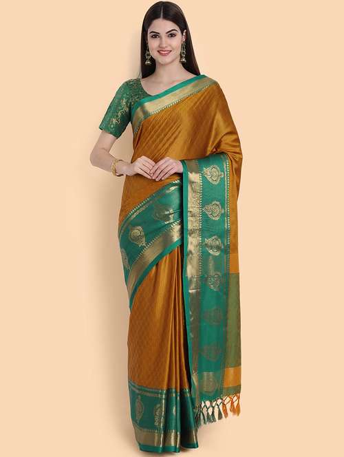 self design woven saree with blouse - 19176433 -  Standard Image - 0