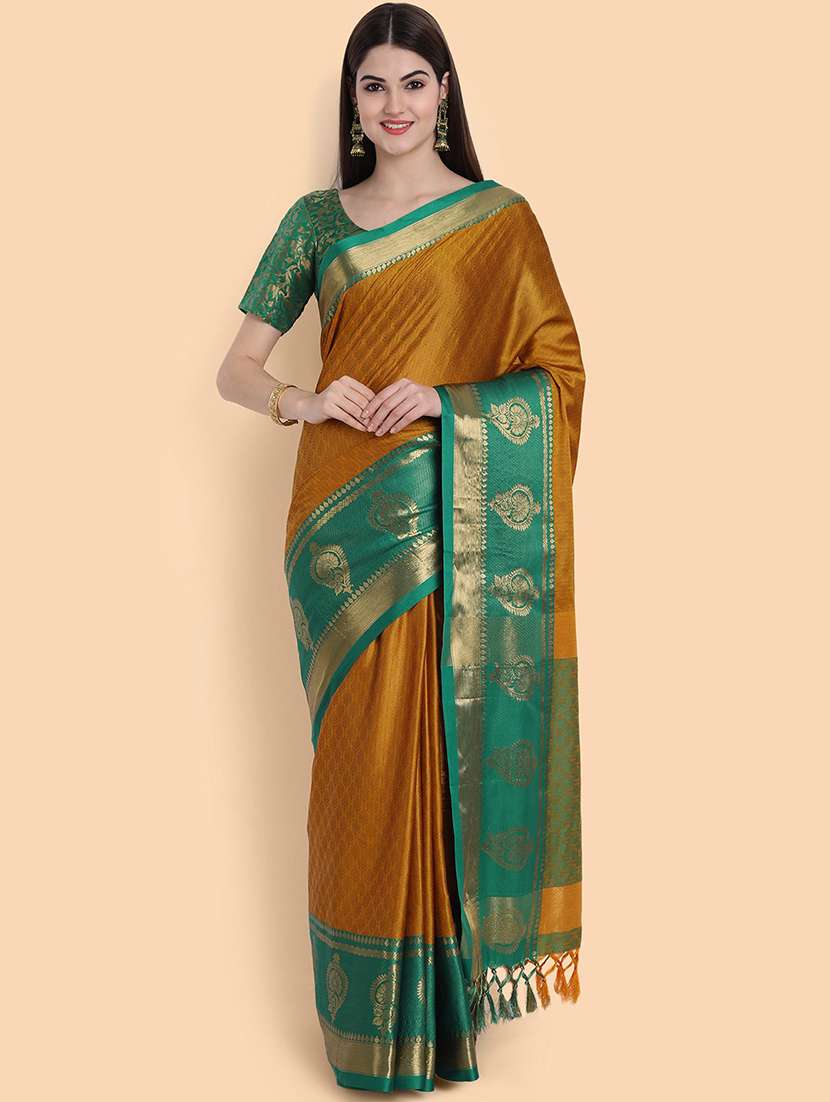 self design woven saree with blouse - 19176433 -  Zoom Image - 0