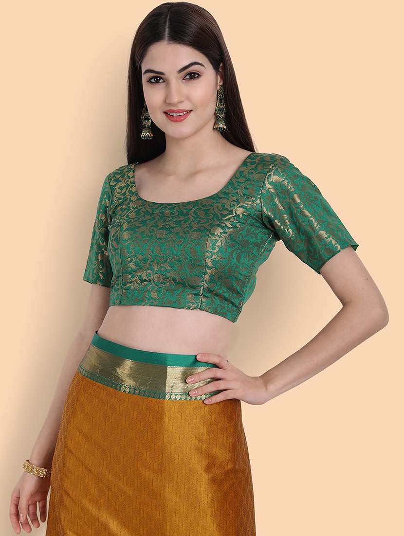 self design woven saree with blouse - 19176433 - Standard Image - 3