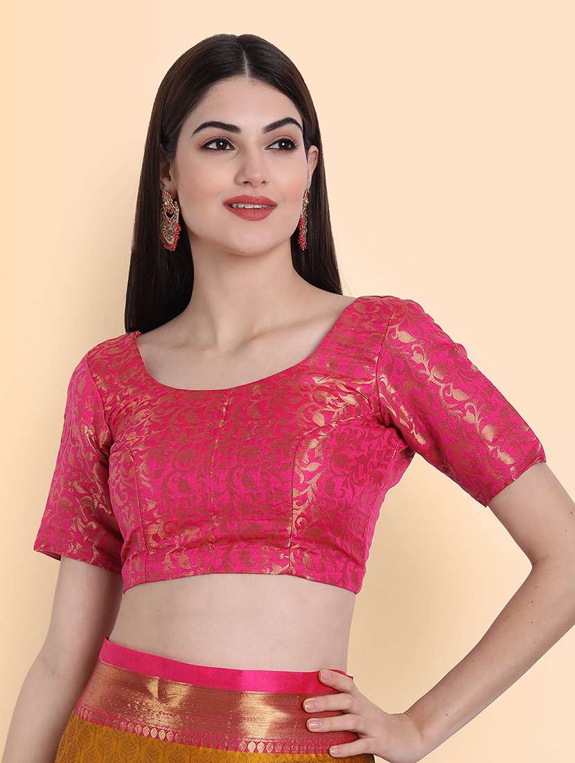 self design woven saree with blouse - 19176435 - Standard Image - 3