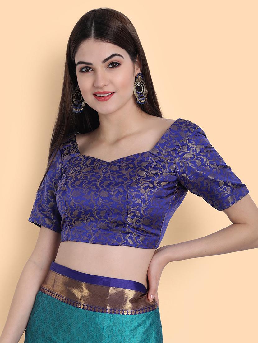 self design woven saree with blouse - 19176436 - Standard Image - 3