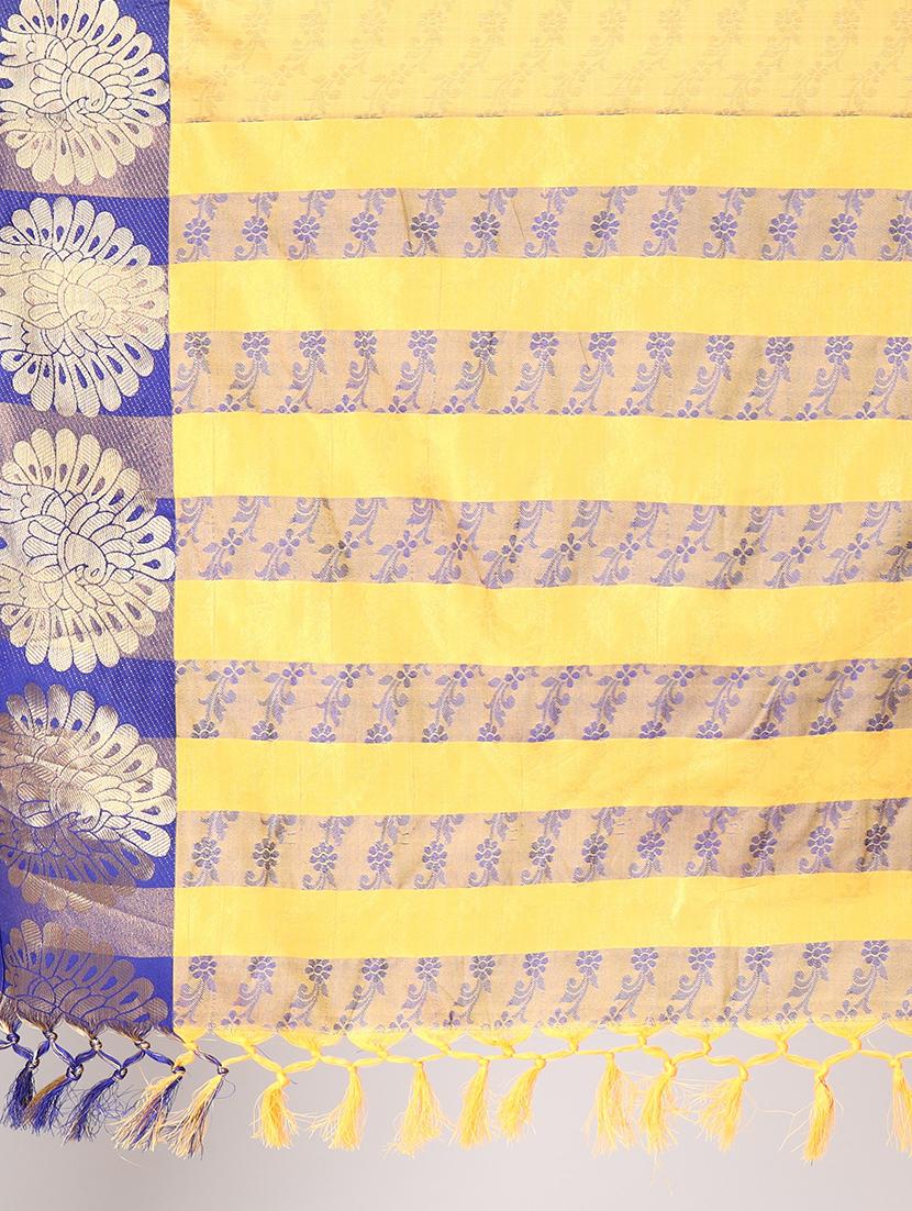 yellow maheshwari saree with blouse - 19176445 - Standard Image - 5