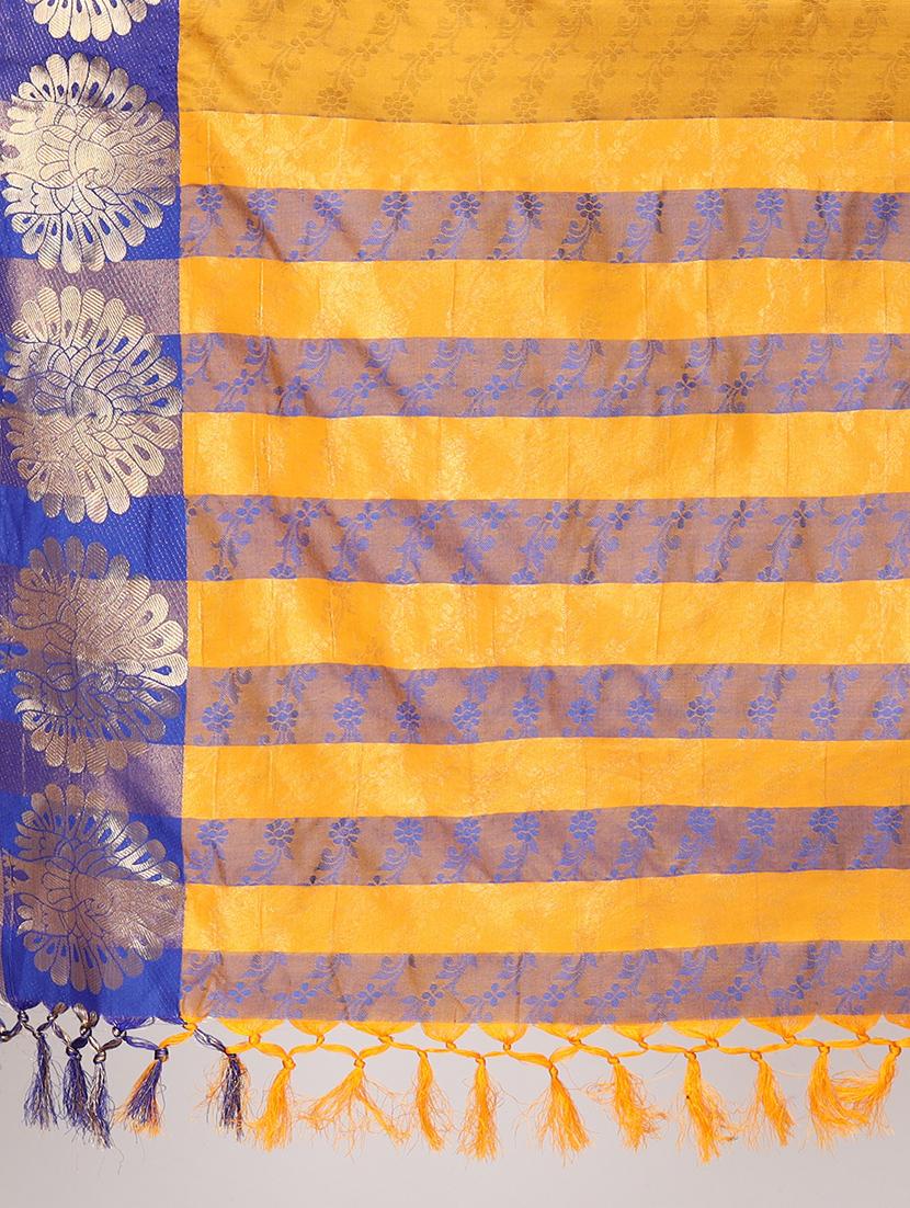 mustard maheshwari saree with blouse - 19176449 - Standard Image - 5