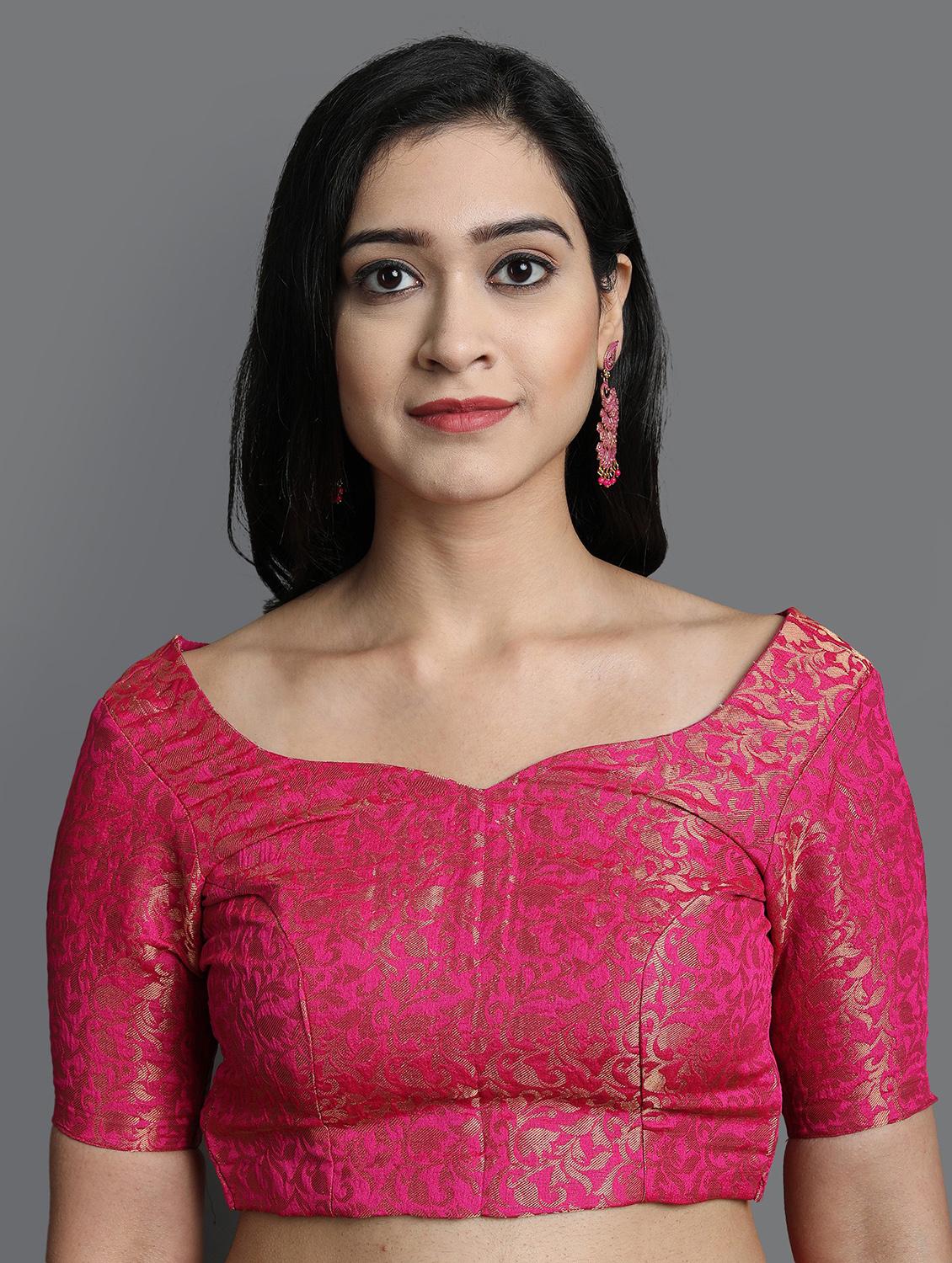 self design woven saree with blouse - 19176558 - Standard Image - 3