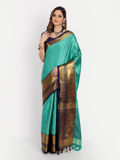 self design woven saree with blouse - 19176577 - Standard Image - 0