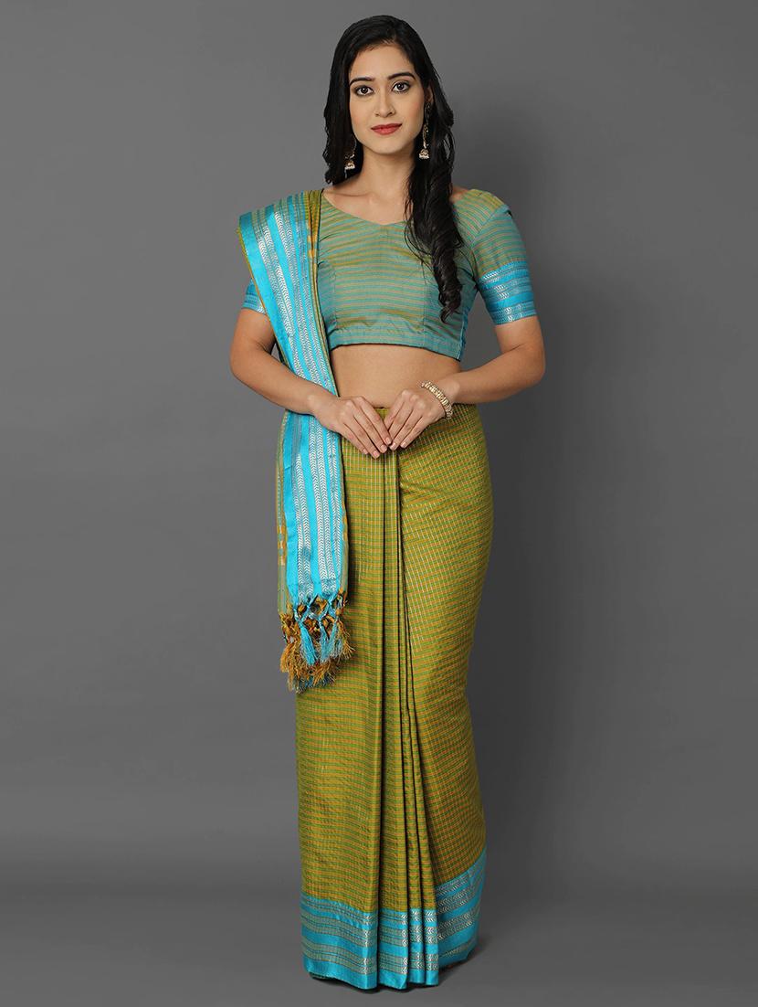 self design woven saree with blouse - 19176589 - Zoom Image - 0