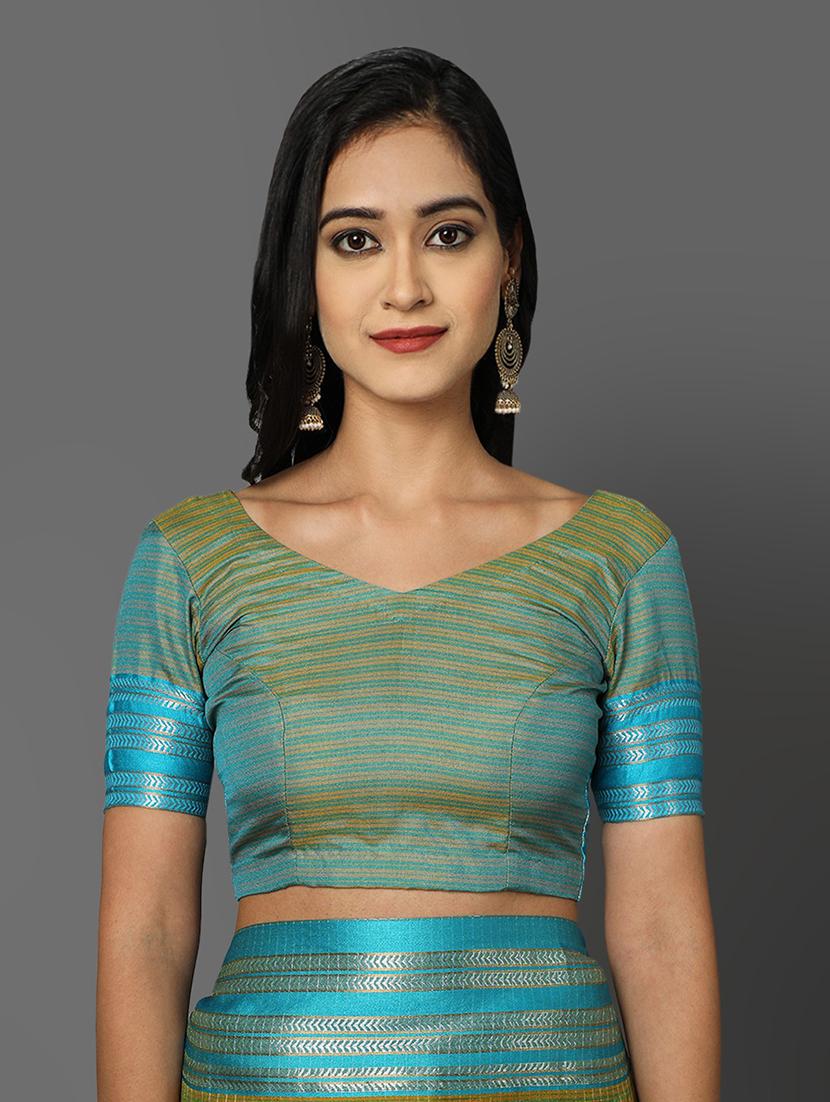self design woven saree with blouse - 19176589 - Standard Image - 3