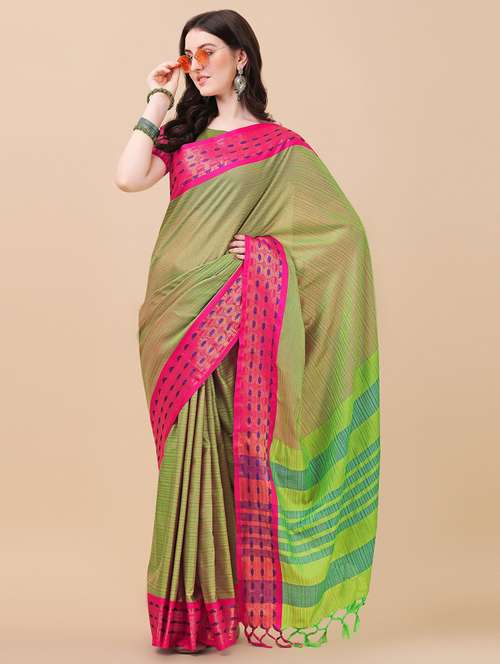 self design woven saree with blouse - 19176641 - Standard Image - 0