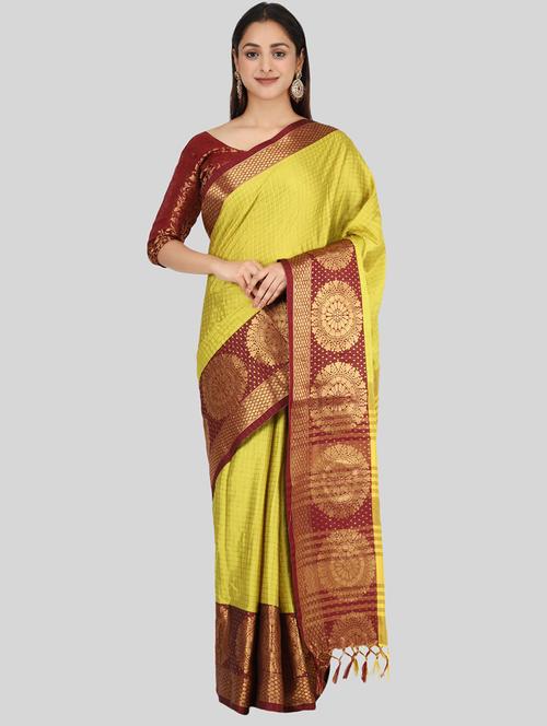 self design woven saree with blouse - 19176651 - Standard Image - 0