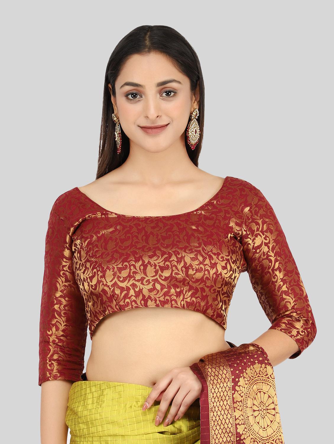 self design woven saree with blouse - 19176651 - Standard Image - 3