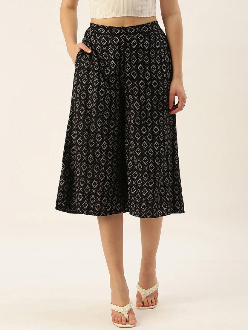 black printed culottes - 19177048 -  Zoom Image - 0