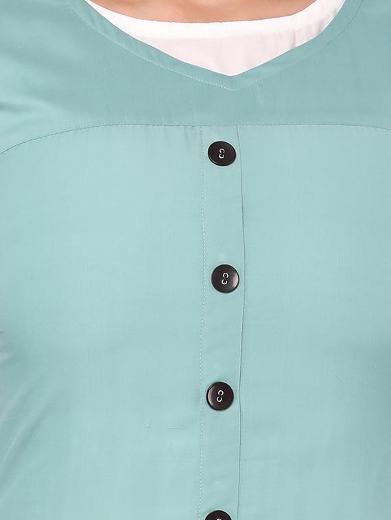 turquoise solid layered dress - 19177065 - Standard Image - 3