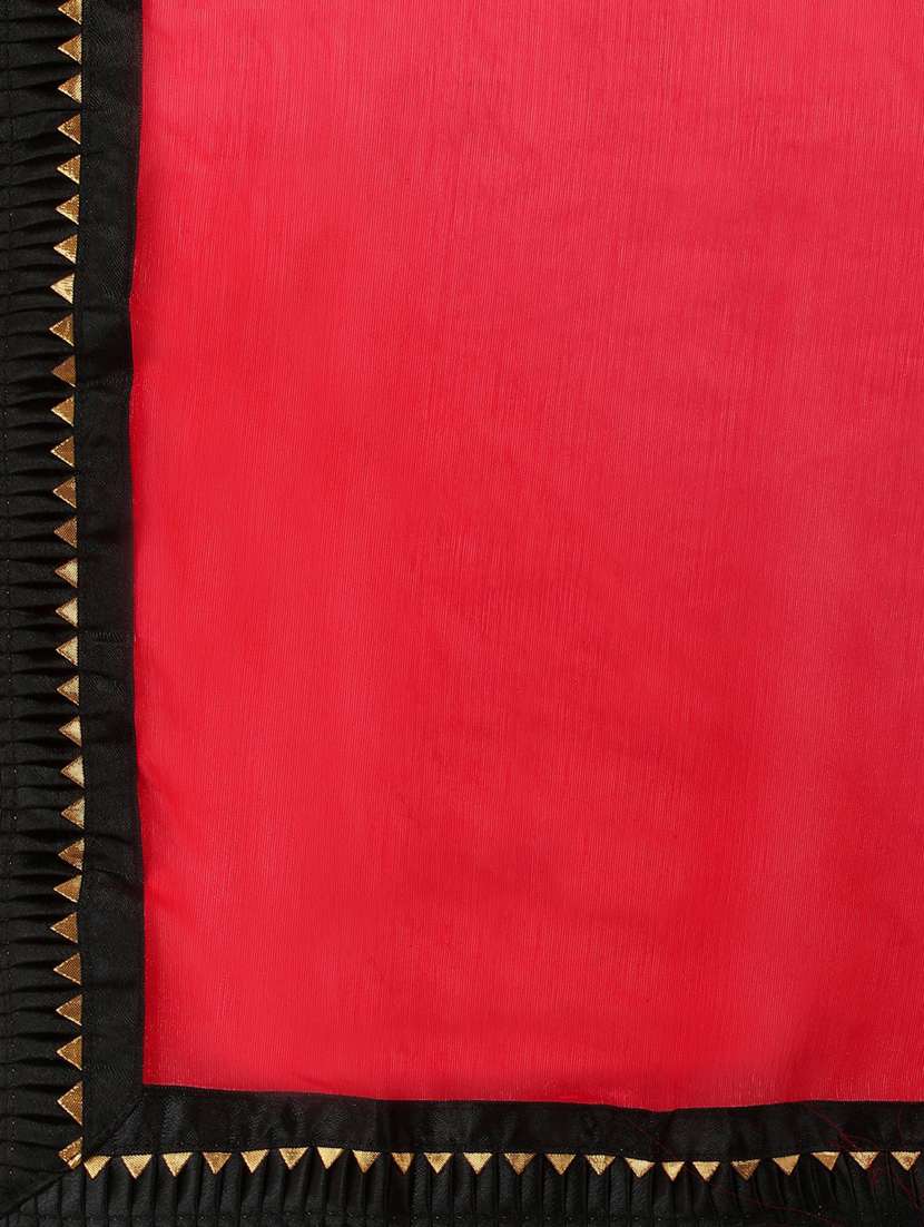 women's bordered red colored saree with blouse - 19177331 -  Standard Image - 3