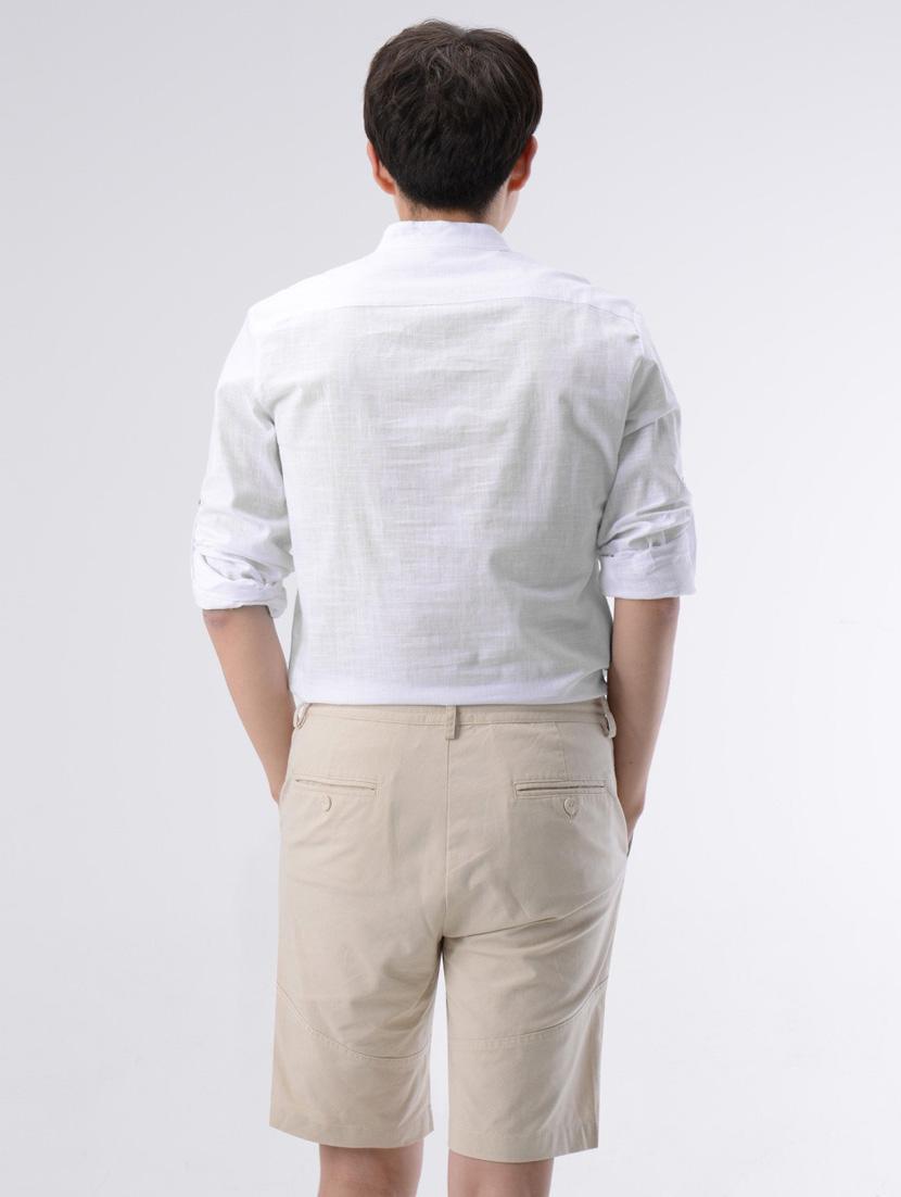 mandarin neck solid short kurta - 19177626 - Standard Image - 3