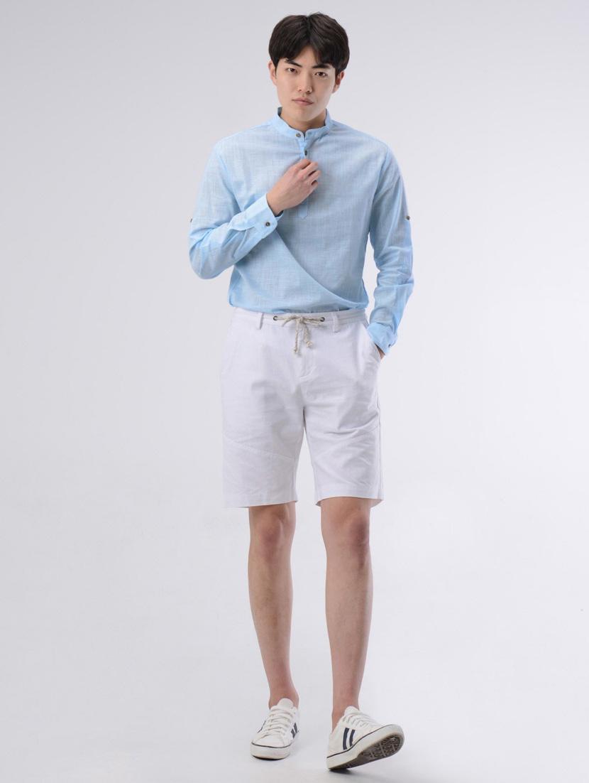 mandarin neck solid short kurta - 19177627 - Standard Image - 5