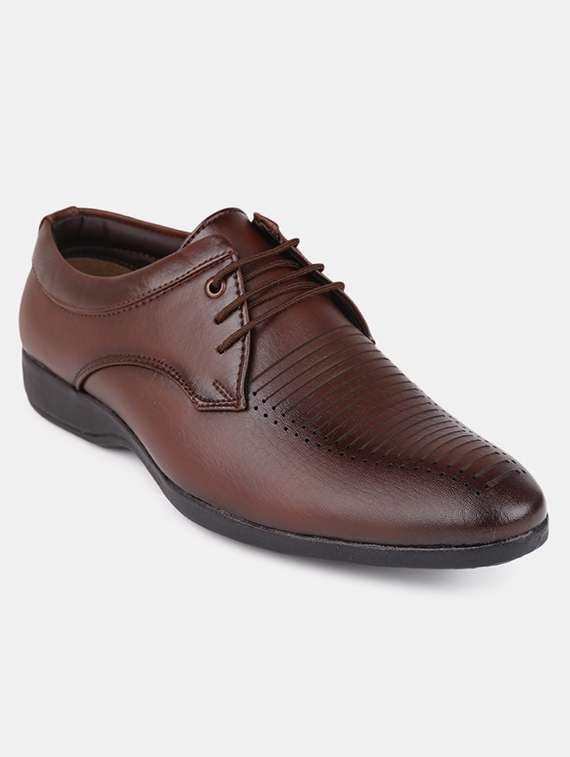 brown pu laceup derbies