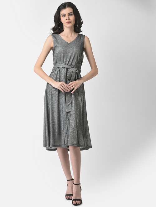 women's fit & flare self design dress - 19178436 - Standard Image - 0