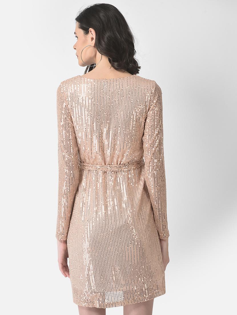 women solid with work wrap mini dress - 19178437 - Standard Image - 3