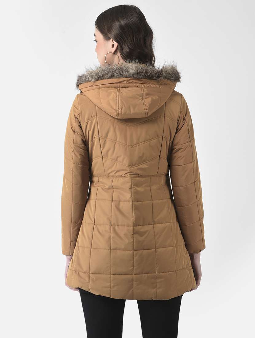 solid hood neck regular jacket - 19178458 - Standard Image - 3