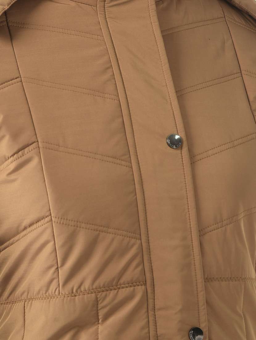 solid hood neck regular jacket - 19178458 - Standard Image - 5