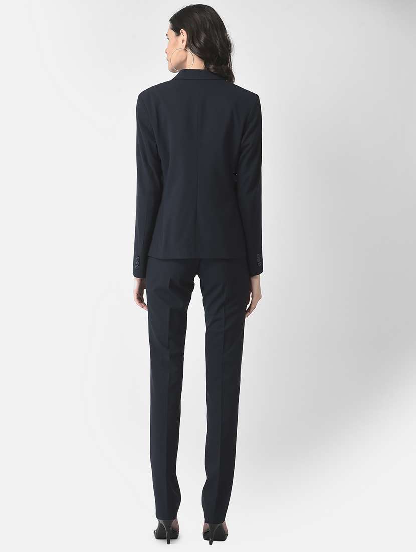 women solid long sleeve formal suit set - 19178471 -  Standard Image - 3