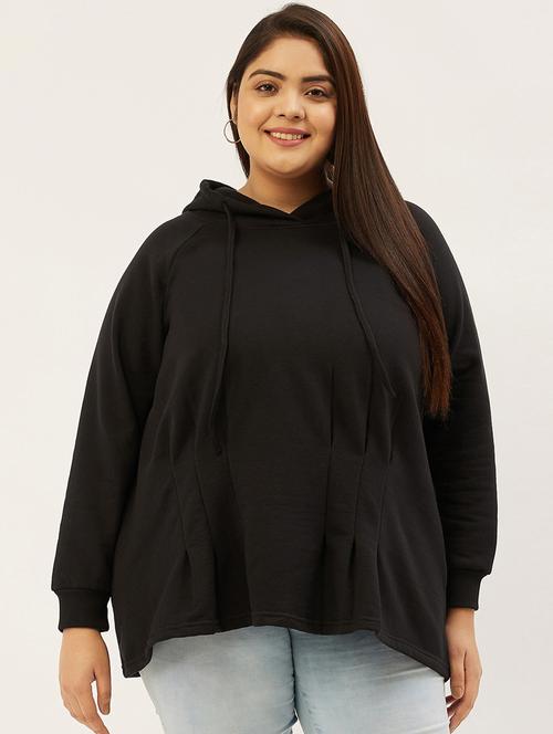 hooded neck solid plus sweatshirt - 19178495 - Standard Image - 0