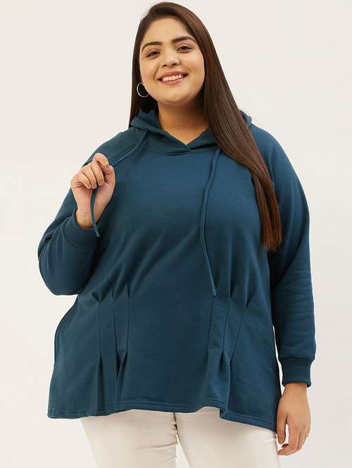 hooded neck solid plus sweatshirt - 19178496 - Standard Image - 0