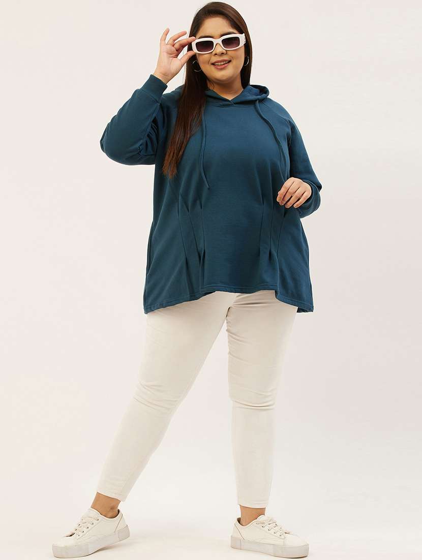 hooded neck solid plus sweatshirt - 19178496 - Standard Image - 3