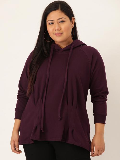 hooded neck solid plus sweatshirt - 19178499 - Standard Image - 0