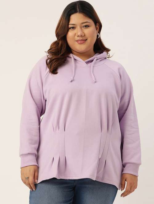 hooded neck solid plus sweatshirt - 19178502 -  Standard Image - 0