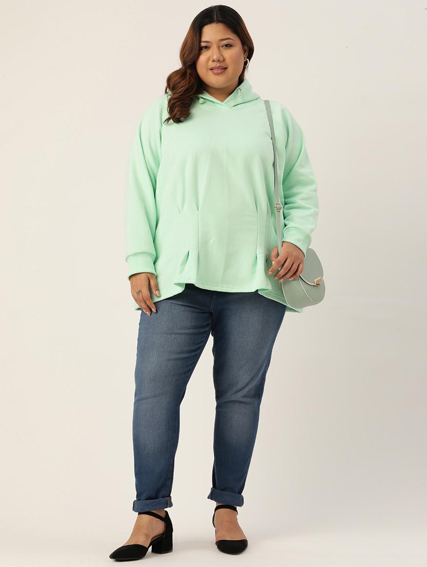 hooded neck solid plus sweatshirt - 19178503 - Standard Image - 3