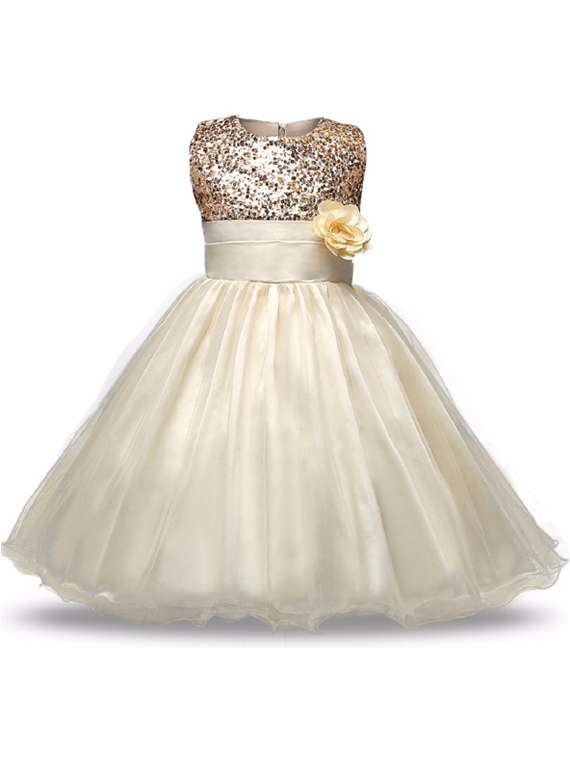 girls round neck sleeveless frock