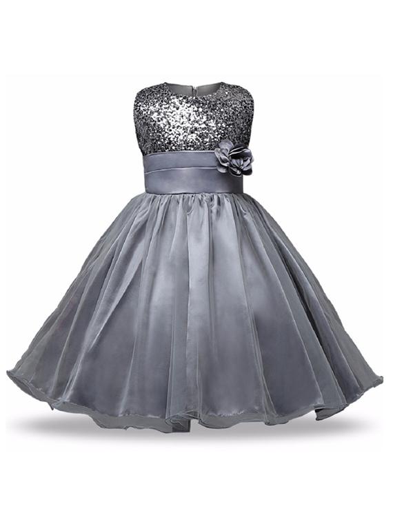 girls round neck sleeveless frock