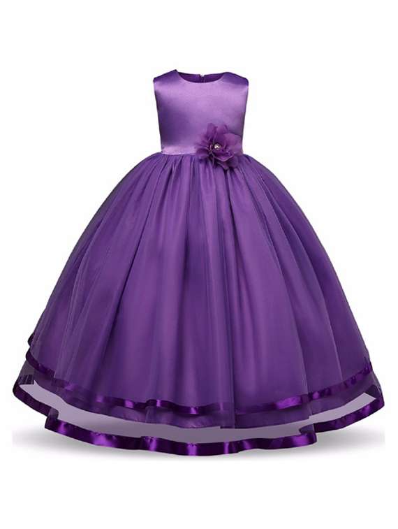 girls round neck sleeveless frock