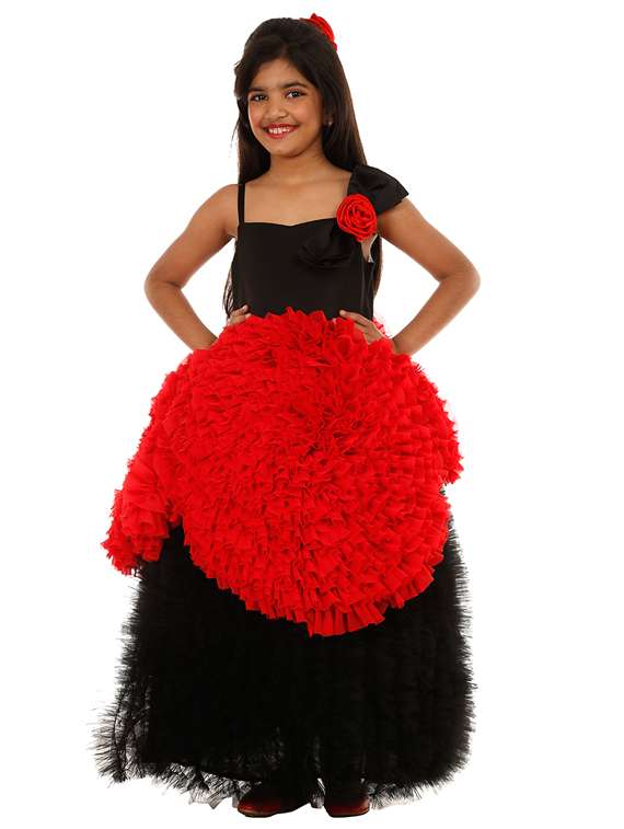 girls sweetheart neck sleeveless frock