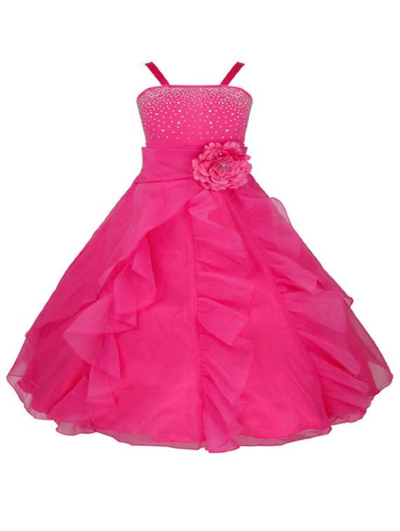 girls shoulder strap sleeveless frock