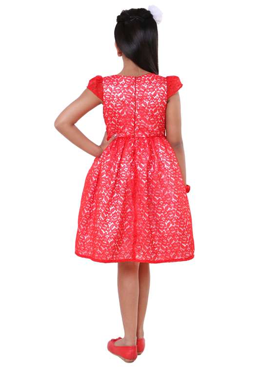 girls round neck cap sleeve frock - 19178607 - Standard Image - 3