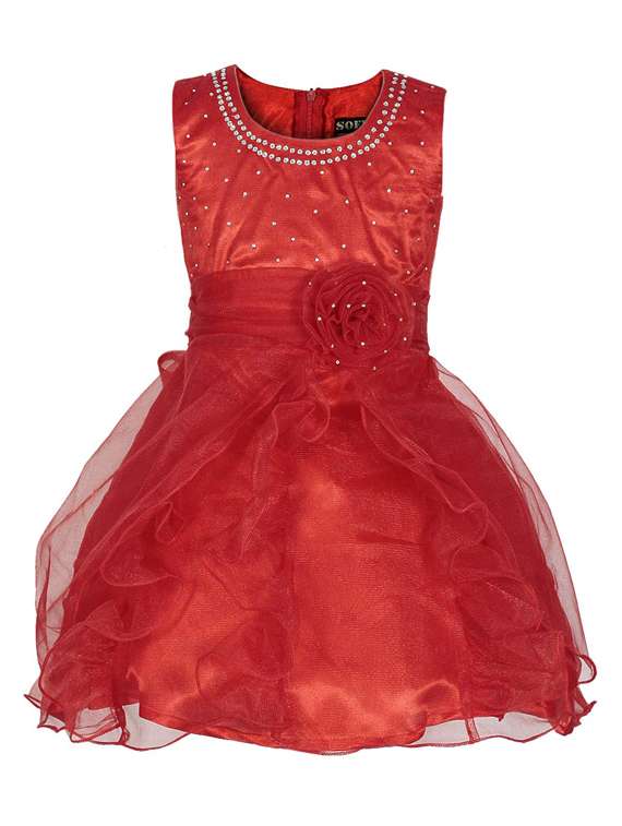 girls round neck sleeveless frock - 19178644 -  Zoom Image - 0