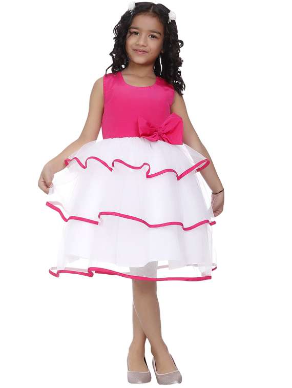 girls round neck sleeveless frock