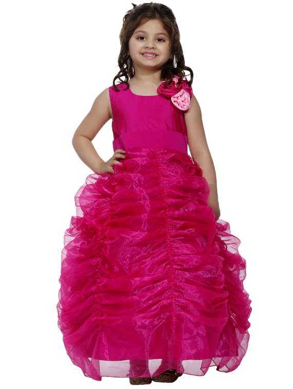 girls round neck sleeveless frock