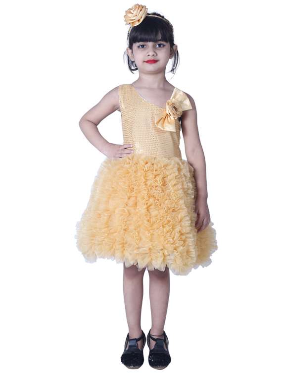 girls off shoulder sleeveless frock