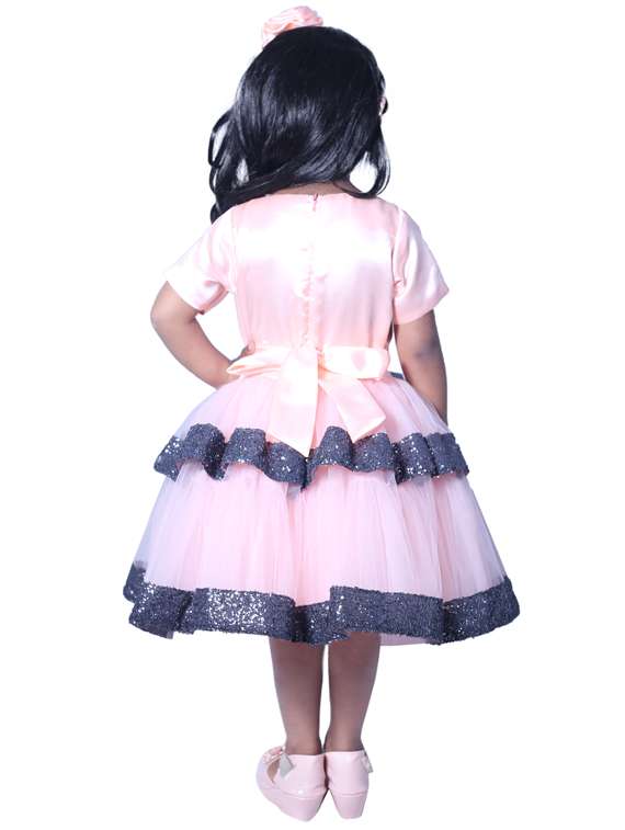 girls round neck short sleeves frock - 19178754 -  Standard Image - 3