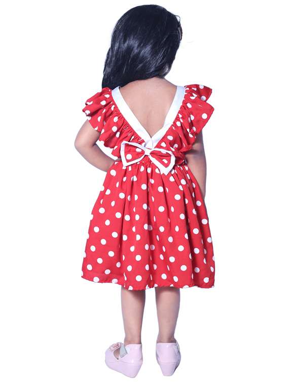 girls v neck short sleeves frock - 19178756 - Standard Image - 3