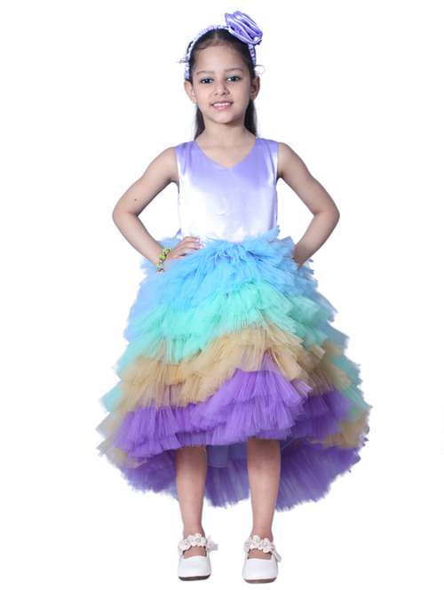 girls v neck sleeveless frock - 19178761 - Standard Image - 0