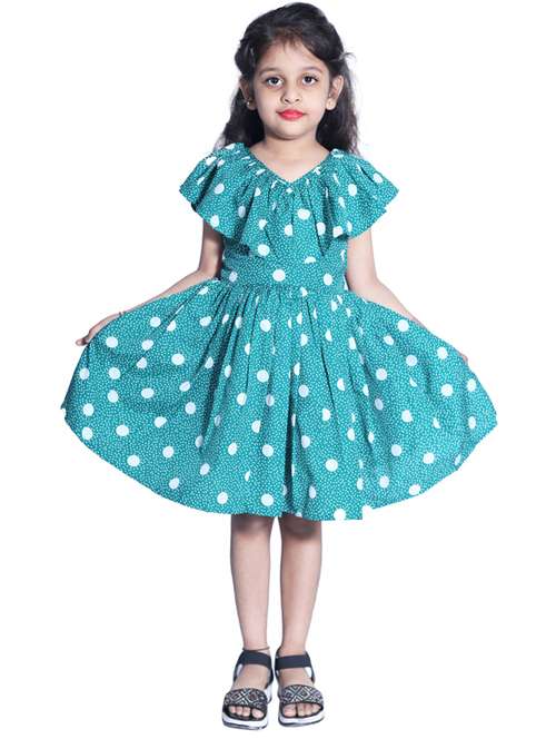 girls v neck cape sleeve frock - 19178784 - Standard Image - 0