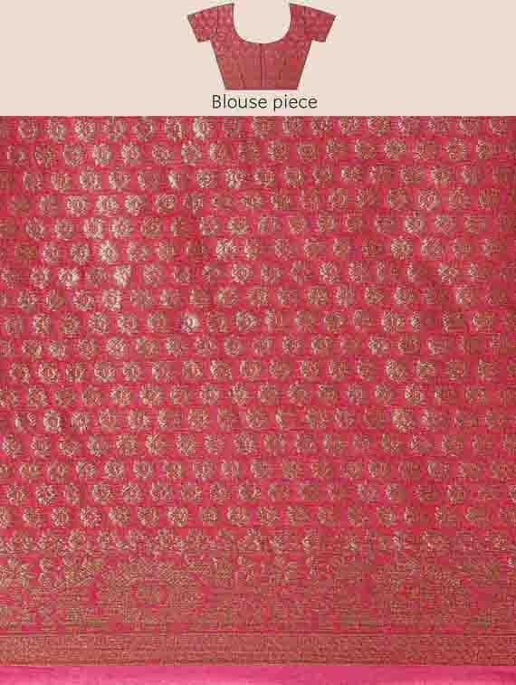 ethnic wear red color saree set with blouse - 19179115 - Standard Image - 5